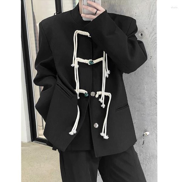 Ternos masculinos Men Spring Spring High Quality Business Leisure Dial Buckle Chinese Style Suit Jackets/Male Slim Fit Blazers/Fashion Tuxedo