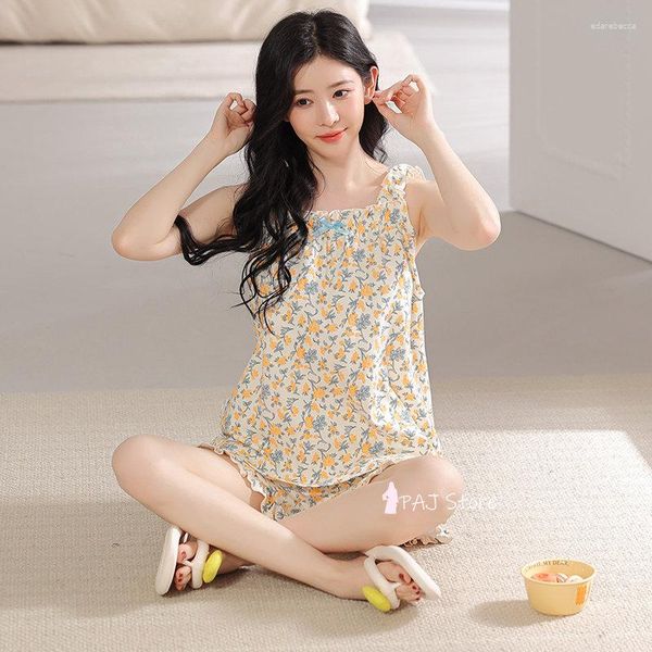 Abbigliamento per il sonno da donna Donne coreano Summer Loungewear Summer Sets Pajama Kawaii Pijama Set di set di casa M-4xl