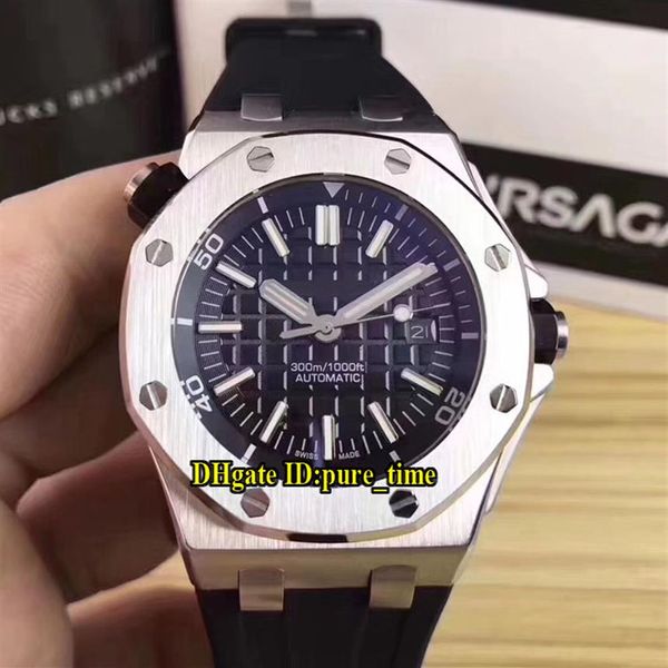 Novo mergulhador A2813 masculino automático RESPONDIMENTO DE TEXTURA BLATE 15710ST OO A002CA 01 Data 42mm 316L Caixa de aço de borracha Gents Relógios 242b