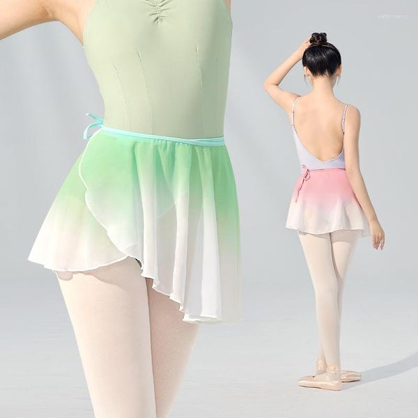 Стадия ношения взрослые балетные юбки шифоновые цветы нерегулярные тренировочные гимнастики купальники Скат