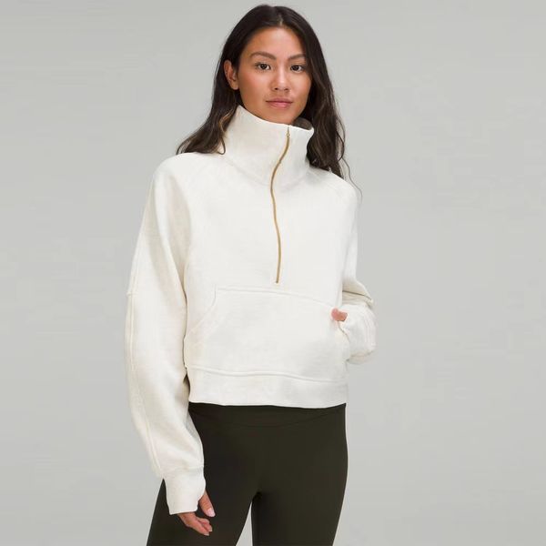 Lululemen WOMENS 23 Nuovo outfit da yoga spesse felpe con cappuccio con cappuccio a maniche lunghe a maniche lunghe Fitness Fitness Fitchout ad alta elasticità Crew Fedele per la palestra che corre Yeezysslide