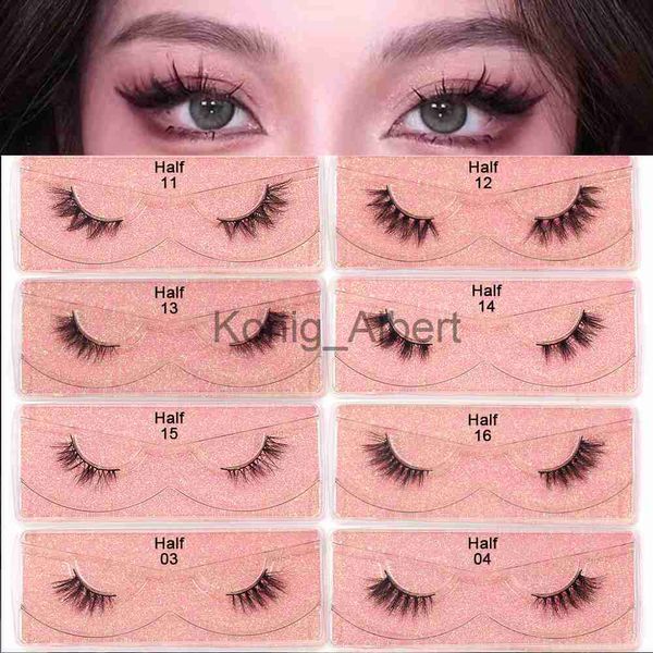 Yanlış Kirpikler Yarım Kirpikler Maquiagem 12mm-15mm Yarım Yanlış Kirpi Yumuşak Wispy 3D Mink kirpikler Foxy Eye Sexy Göz Makyajı için Kirpik Uzatma X0823