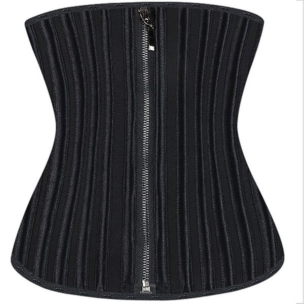 Bustiers Corsets 29 Стальная конела латексная талия тренер Corset Zip Up Rubber Bustier Super Tough Korse Plus Femme Gorset Underb2603