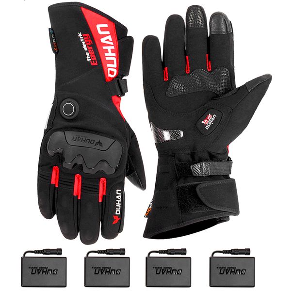 Beş Parmak Eldivenleri Duhan Su Geçirmez Motosiklet Isıtmalı Guantes Motosiklet Binicilik Isıtma Dokunmatik Ekran Gant Moto 3 Renkler 230823