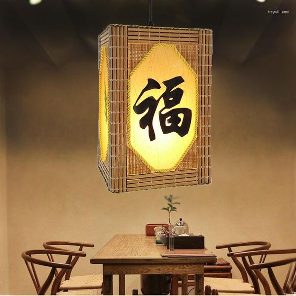 Lampade a sospensione Modern Cinese Caratteri Floral Lights Lamp Lampada El Club Pot Restauranti LED Bamboo Art Creative ZS50