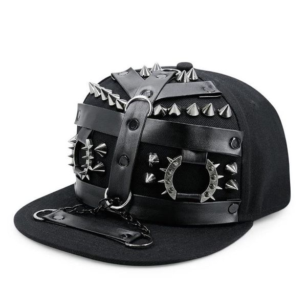 Шариковые шапки Gbcnyier Metal Dad Hip Hop Hat Buckle Cool Flat Brim Cap Fashon Men Punk Dance Show Hiphop Hats2314