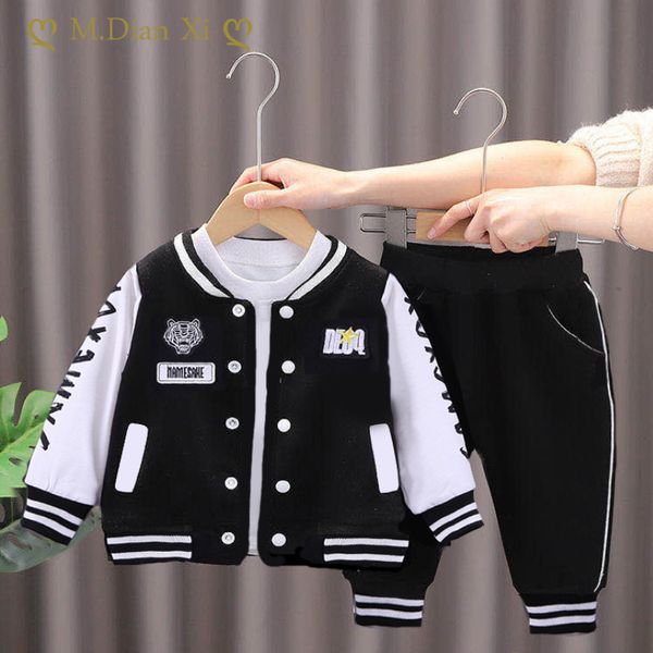 ROMPERS 2023 Kids Baseball Kleidungsstücke Sets Jungen Mädchen lässig Sportanzug Mantel Hose 2pcs Frühling Herbst Dünn Baby Tracksuit Outfits 1 4y 230823