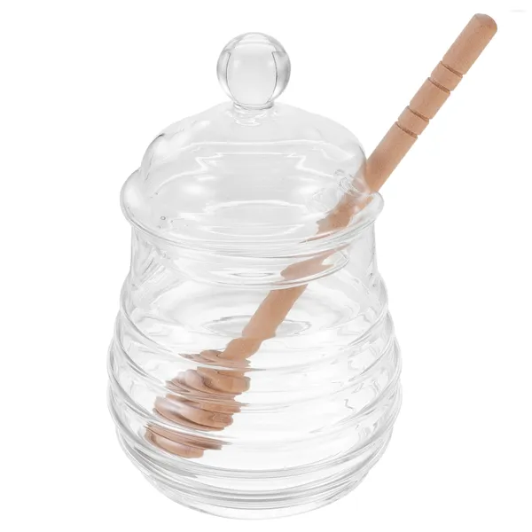 Geschirrssets Glas Honey Jar Marmelade Flasche kleiner Differ Transparent Dispenser Haushaltspopf klar