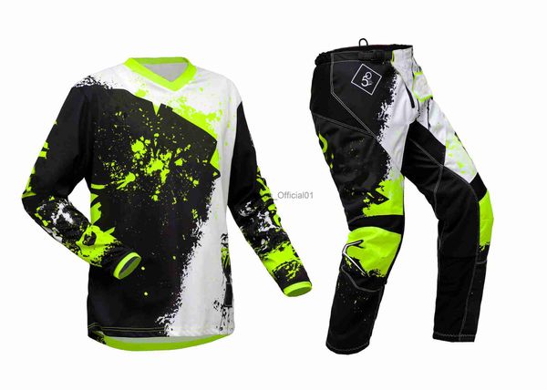 MX Yarış Dişli Seti Mayhem Lite Blocker Pant Pantolon Combo HI Viz Moto-X Motosiklet Bisiklet Off-Road Dişli Seti X0823