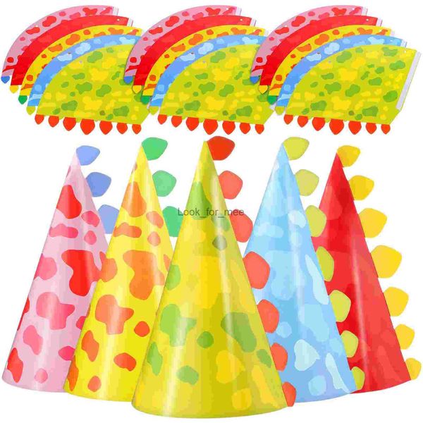 30 pezzi di carta per la decorazione del cappello di compleanno di carta per la festa di dinosauro bomboniere berretto conico cappelli HKD230823