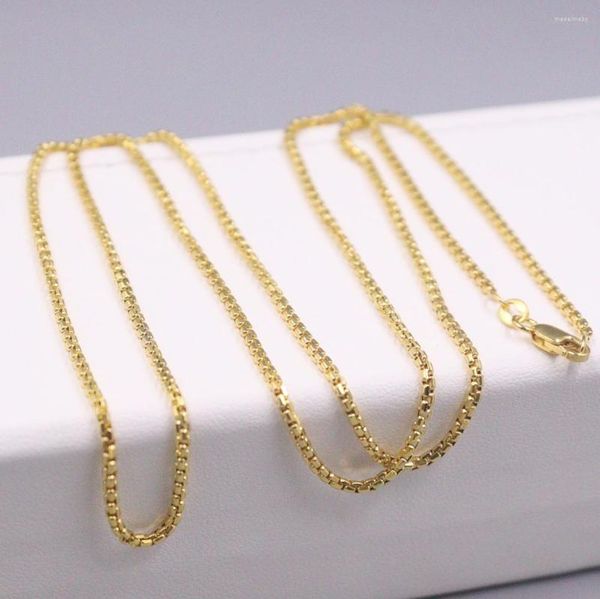 Catene pura Au750 Collana in oro giallo 18K per donne Link rotondo da 1,7 mm 60 cm /24 pollici /5,2 g