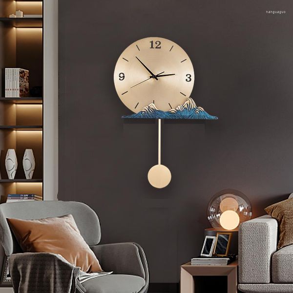 Механизм настенных часов Офис часы скандинавские круглые стильные золотисто -европейские