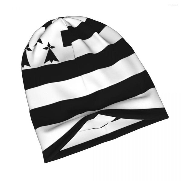 Beralar Erkek Beanies Kadınlar için Açık Bonnet Şapkaları Unisex Örgü Şapka Hip Hop Cap Flag of Brittany