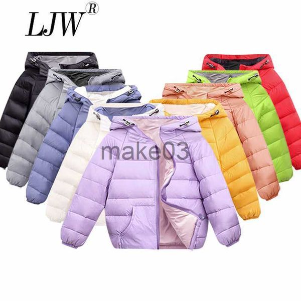 Casaco para baixo 2023winter New Products Lightweight Down Jacket Boys and Girls Candy Color Color Lightweight Children Down Jacket 28 Ye J230823