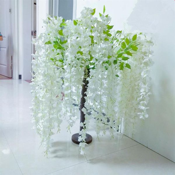 Flores artificiais de luxo Flores de cerejeira Tree Wisteria Plots Pottting para Layout do site de palco de casamento de Natal Decoração Home Decoration2355