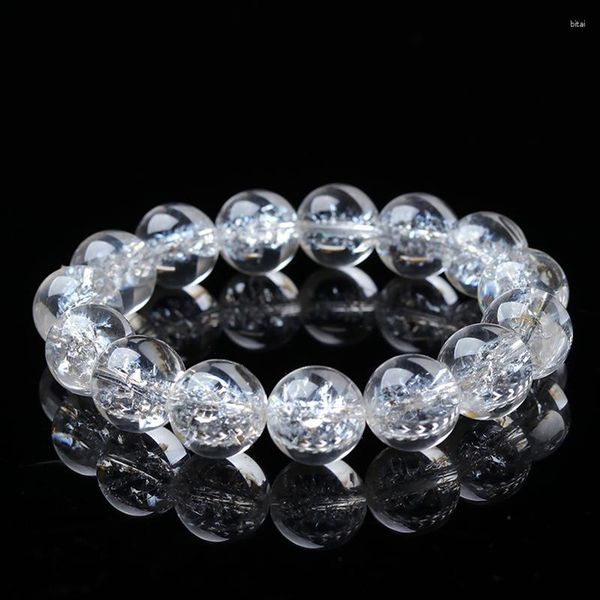 Strand Natural Snowflake Bracelete de cristal branco 8/10/21/14mm Himalaya Clear Quartzs Bracelets de pedra Jóias de moda