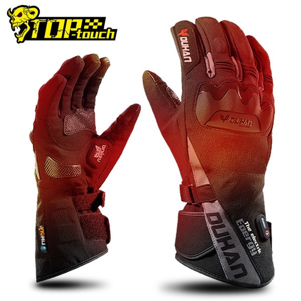 Fünf Finger Handschuhe Duhan Motorrad Winter wasserdicht beheizt Guantes Moto Touchscreen Batterieantrieb Motorrad fahren 230823