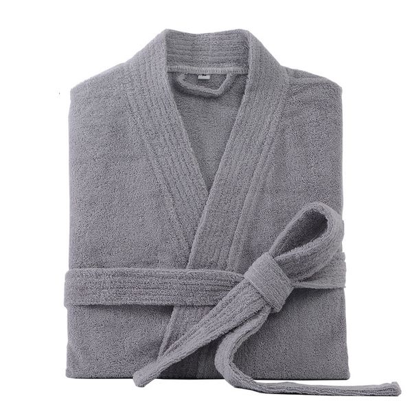 Roupeiras masculinas Robo de banho 100% de algodão para homens longos espessos absorventes Terry Bath Robe Kimono Men Toalha Robo de Towel Roupa de Sonons Sonons Mulheres Vestuário 230822