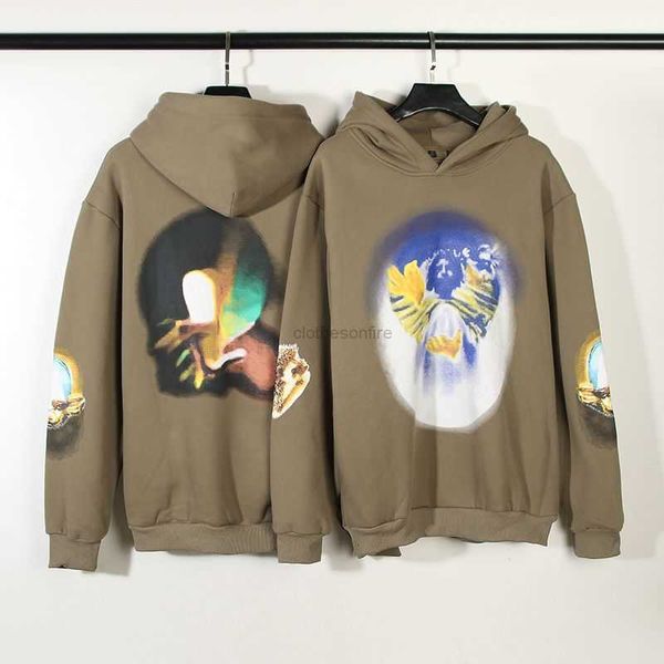 Moletons moletons moletons moletons da moda da moda American High Street Moda Kanyes Mesmo Kanyes Abstract Oil Painting Hoodie para homens e mulheres