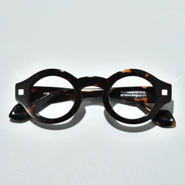 Tela di occhiali da sole Tortoiseshell tela con vetri fatti a mano John Depp con occhiali giapponesi spessi occhiali classici maschile miopia femmina