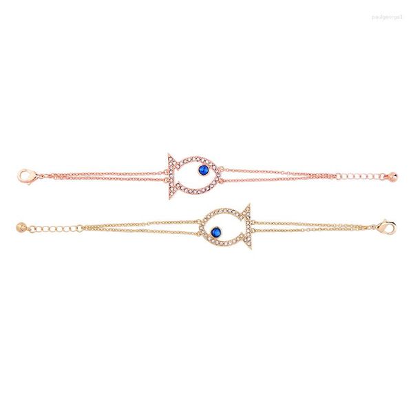 Charm Armbänder Gold Rose Farbe Kristall Süßes Fischarmband 2023 Bijoux Weihnachtsgeschenk Freundschaft Großhandel Großhandel