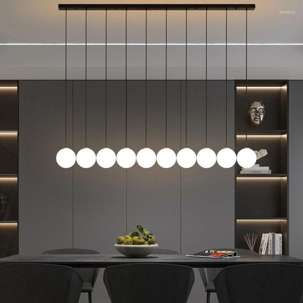 Люстры минималистская белая стеклянная люстра столовая кухня висящая лампа G9 Огромные шнуры Ресторанные светильники