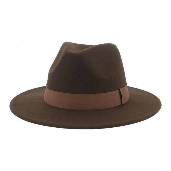 Cappelli larghi secchio cappello da donna Cappello da donna Fedora Cintura a nastro Nastro classico abito formale Farembre per Sombreros de Mujer 230822