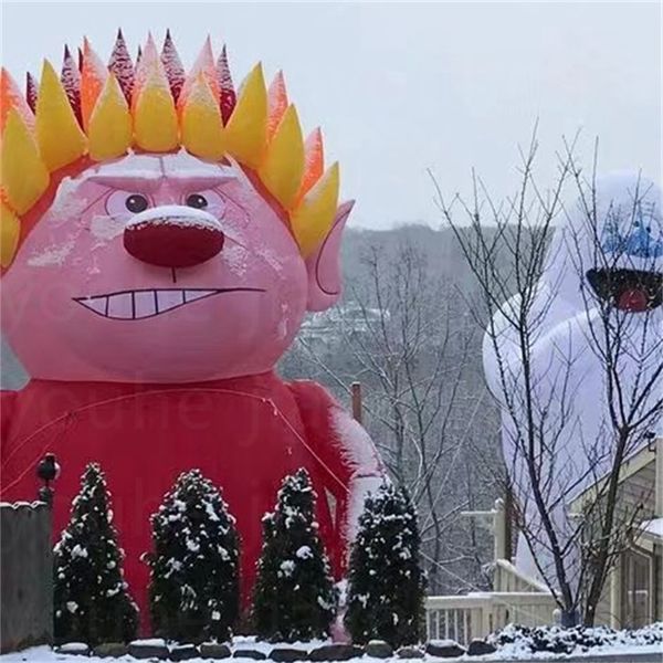 Giochi esterni decorazioni per il personaggio natalizio personalizzato Snoffiabile Snow Miser/Heat Miser Balloon con luci a LED per il tuo Natale