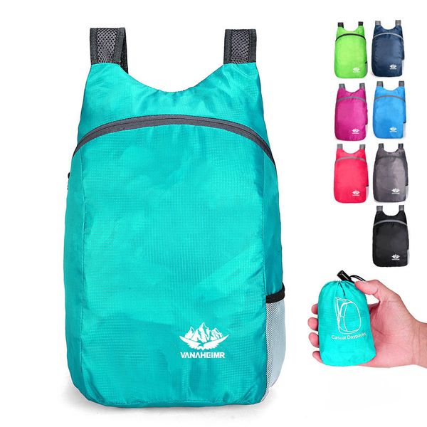 Bolsas da escola Backpack ao ar livre 20l Pacote leve compacável Viagem Ultralight Daypack Bag Sports Men Women Shopping 230823