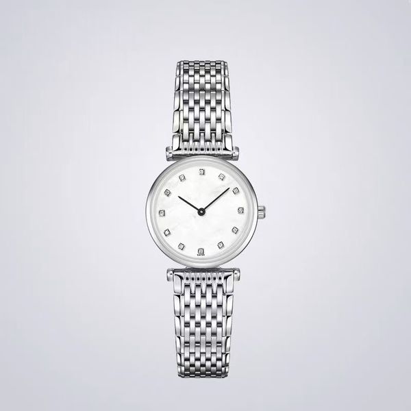 Relógio masculino Garland elegante Diamante White Dial Dial Precision Steel Band Swiss Quartz Movem