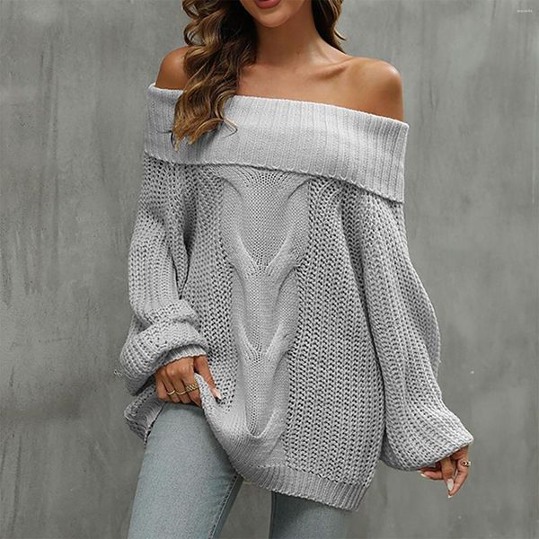 Maglioni femminili a maniche lunghe casual pullover a coste oversize a coste 2023 Magli di cabina cablina Magli chiaro Donne leggero