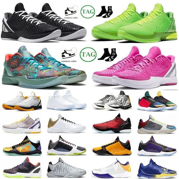 Mamba Zoom 6 Sapatos de basquete Protro Bruce Lee e se Lakers Tucker Big Stage caos anéis Eybl Metallic Grinch Grinch Forever Men Sneakers Tamanho 46