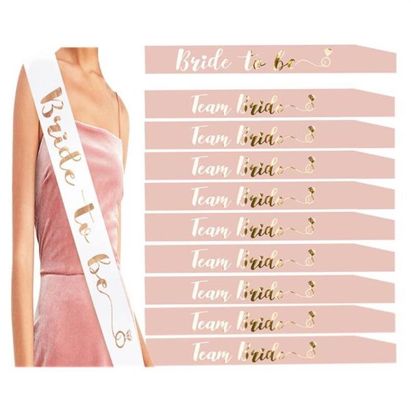 Combinação de Bachelorette Party Sash Bride To Be Sash e Team Bride for Wedding Bridesmaid Gift Gift Shower Decor311a