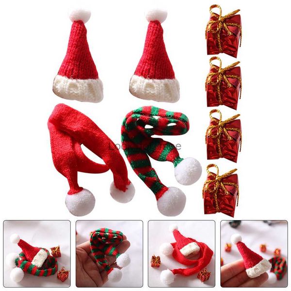 Decor Home Mini Santa Hut Weihnachtsschal Model Strickkappen Strickhüte Handbuch Foto Prop Plüsch Kind HKD230823