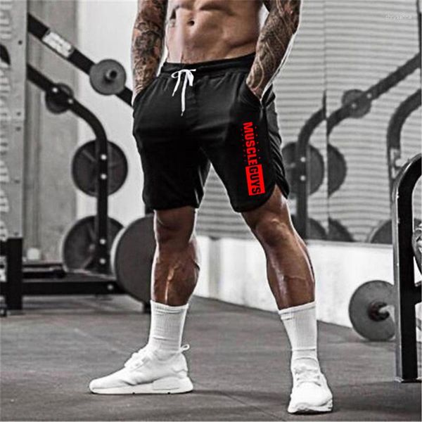 Мужские шорты Muscleguys Gym Мужчины сетки быстро сухой спортивные бегуны бодибилдинг короткие спортивные штаны баскетбольная фитнес