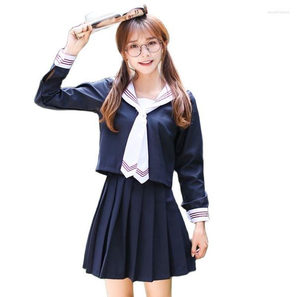 Set di abbigliamento per ragazze uniforme a maniche lunghe Corea giapponese Studenti adatta