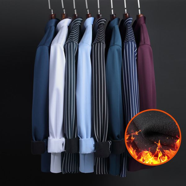 Camisas casuais masculinas não marcam a camisa térmica da pilha de inverno composto de composto masculino composto de veludo integrado 230822