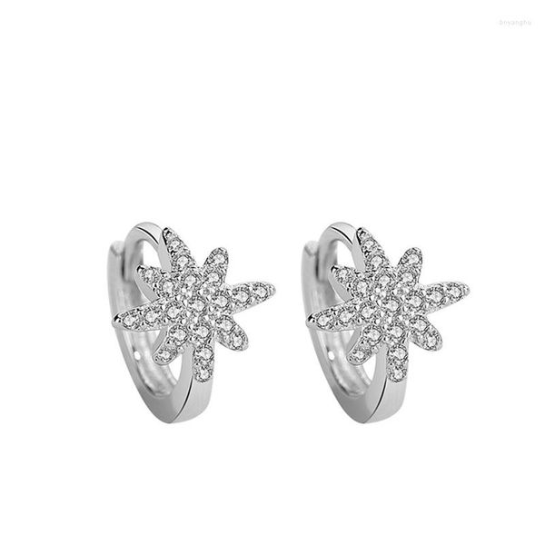 Orecchini per borchie autentiche 925 orecchini in argento sterling Crystal fiocchi di neve per donne Regali di gioielli per feste di nozze