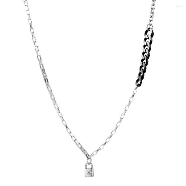 Choker Jhjt Lock Anhänger Edelstahlkettenketten für Frauen Männer Hip Hop Halskette Schmuckzubehör Geschenke