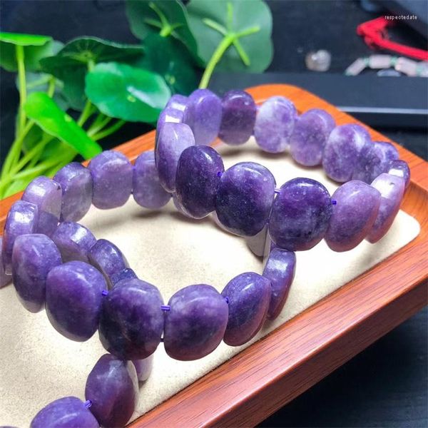 Bracciale naturale viola mica braccialetto femminile guarigione gioielli gemstone reiki energet in pietra regalo per festività 1pcs 13x18mm