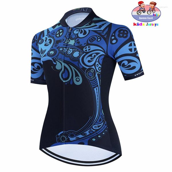 Jackets de corrida Jersey de ciclismo infantil de verão 2023 meninos roupas de garotas Kids Bicycle Riding Kit de equipamentos esportivos de manga curta