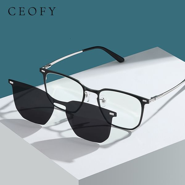 Moda de óculos de sol Frames CEOFY MEN GLESS Frame Magnetic polarized Sunglasses Myopia Prescription Glasses Frame for Men Women 230822