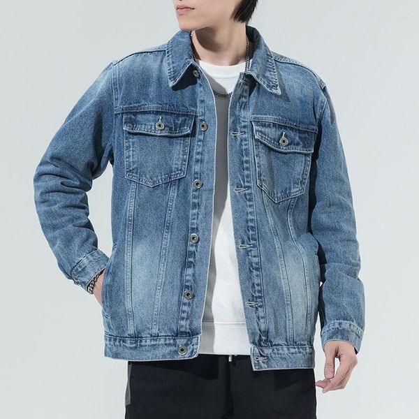 Jackets masculinos de estilo britânico Menas Menas Jacket Spring Autumn Ly Designer solto Fit Casual jeans casacos lazer coreano Chaqueta