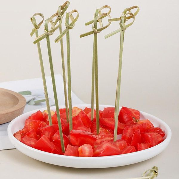 Einweg -Besteck 100 PCs Bambusknoten -Spieß Cocktail Food Picks für Vorspeisen Drinks Fruits Party