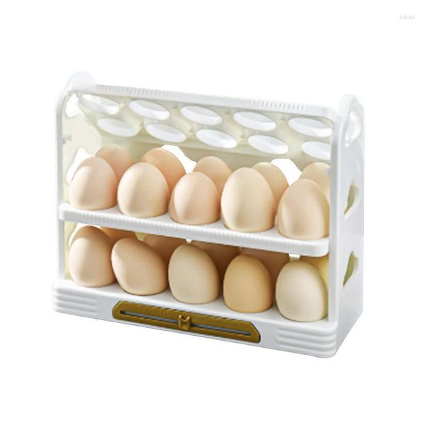 Garrafas de armazenamento Suporte de ovo para a geladeira Bandeja de gelatina portas laterais da geladeira com 3 camadas Data das ferramentas de organização da cozinha Data