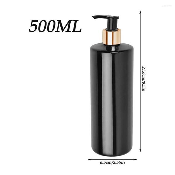 Dispenser di sapone liquido 500ml Piatto nero opaco Bottiglia da cucina Pompa in legno di bambù Accessori da bagno ricaricabili