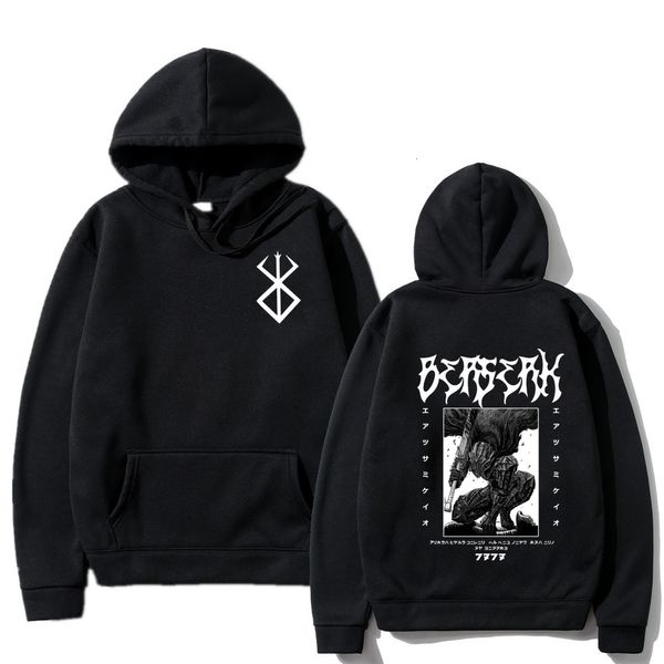 Мужские толстовки толстовок Berserk Hoots Hoodie Hoodie Японская аниме -таблица для мальчиков для мальчиков спортивная одежда косплей Симпатичная девочка осень -пилоты 230822