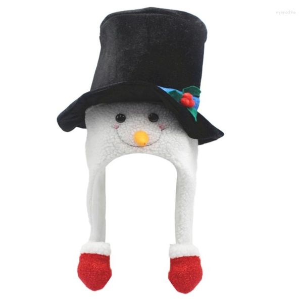 Berader lustige Weihnachtshut -Obert -Top mit Snowman Ohrblap Party Navidad Requisiten Jahr