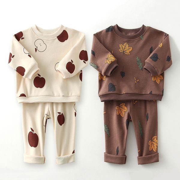 Rompers 2 pezzi Spring Baby Boy Girl Case Sets Set Cotton Long Kids Abito per bambini Pants Homewear per bambini 230823