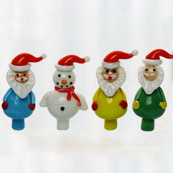 Nuovo stile Fumo colorato Pyrex Spesso in vetro fatto a mano Halloween Christmas Snowman Forme Bubble Cappone Cappello Cappello Na unghie di Dabber Bongs Ciotola Accessori Olio Accessori DHL